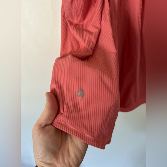 Lululemon Base Pace Ribbed Tank Top Raspberry Cream Size 6 - Picture 5 of 5